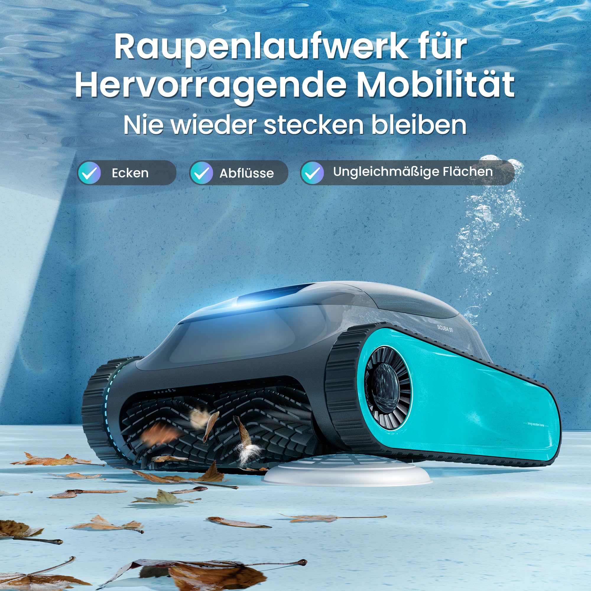 (2026 Upgrade) AIPER Scuba S1 Robot Piscine Nettoyage Sol, Parois & Ligne d’Eau, Autonomie de 270 Min, Filtration Ultra-Fine, Navigation Intelligente, Application & Mises à Jour OTA, Bleu