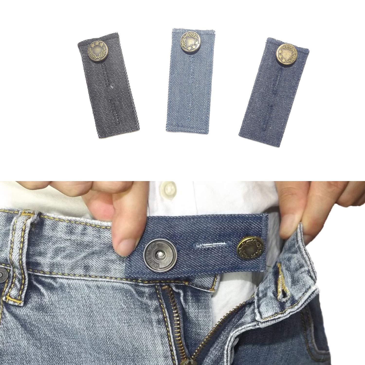 Janext Denim Waist Extender with Metal 