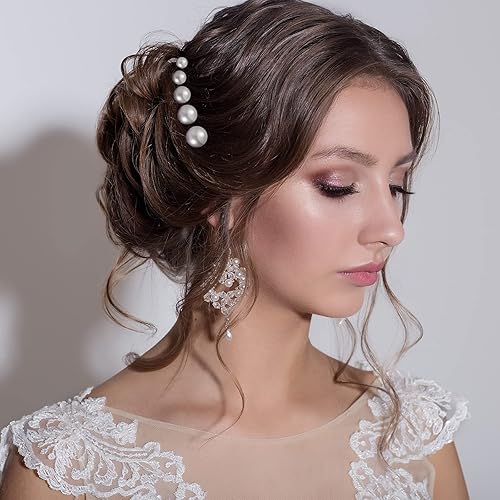 Miniatura 6 de 48 horquillas para el pelo de perlas de boda, perlas, pinzas para el cabello con diamantes de imitación en forma de U, accesorios para el cabello,