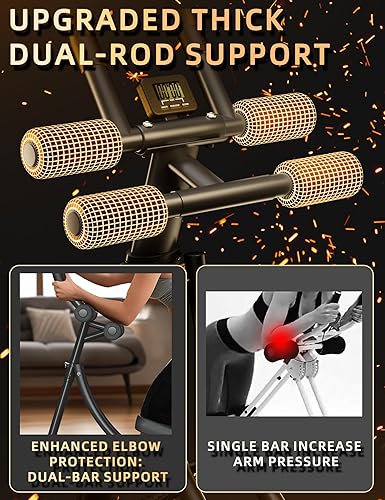 Miniatura 2 de Equipo de entrenamiento abdominal, máquina de abdominales para gimnasio en casa con altura ajustable, máquina de abdominales plegable para