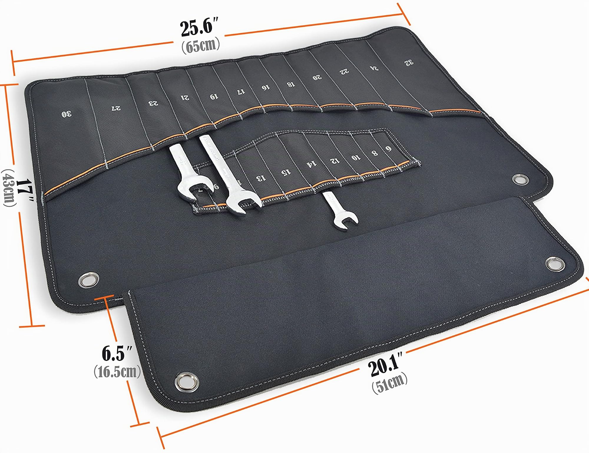 WELKINLAND 22 tasche chiave a rullo portautensili, 0,6 – 3,2 cm, custodia per chiavi inglesi (strumenti non inclusi)