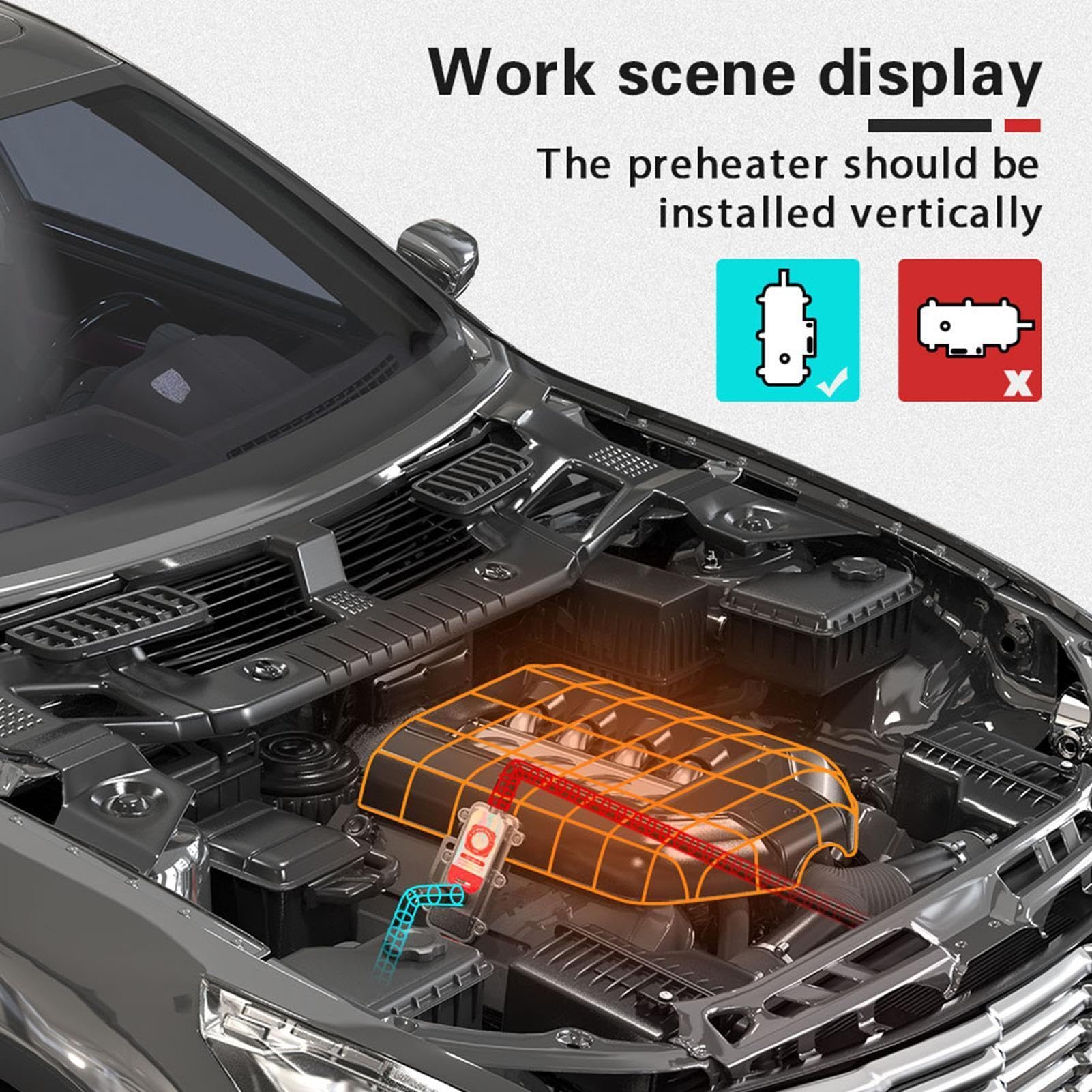 Generico Anticongelante para Coche, 1500 W, anticongelante para | aparcamiento, líquido refrigerante para camiones con protección contra sobrecalentamiento – Precalentador
