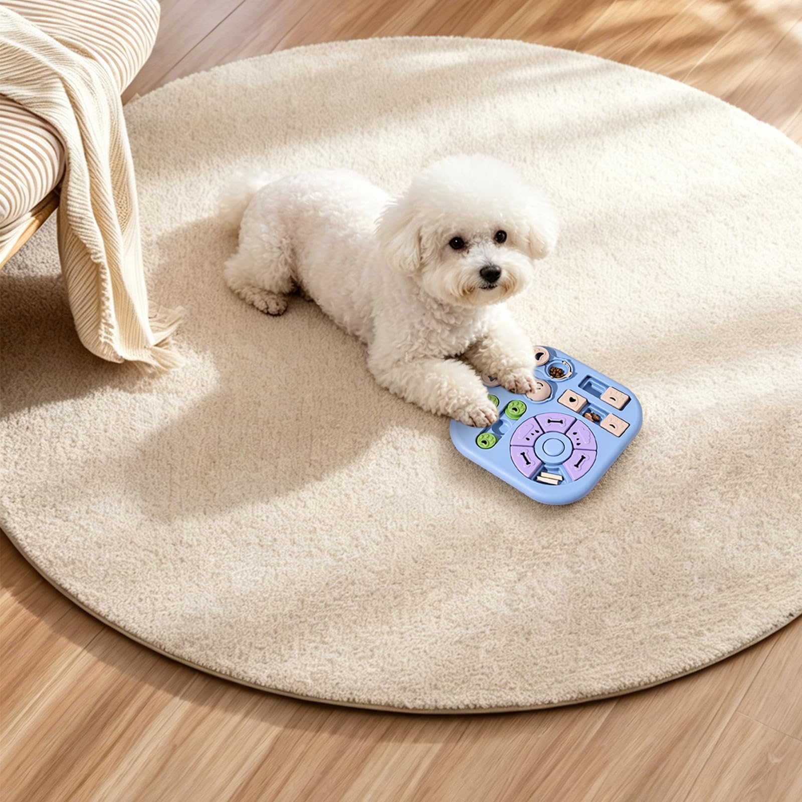 Juguetes de rompecabezas para perros, juego interactivo, escondite de golosinas para cachorros | Promueve la inteligencia natural, función de alimentación lenta, base antideslizante, fácil de limpiar, estimulación mental