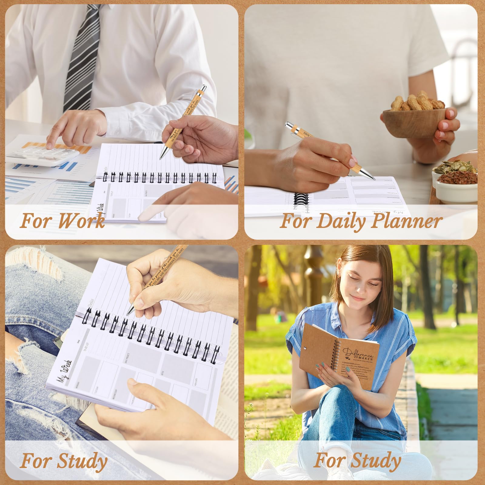 Tellingyou Set di 20 quaderni di ringraziamento per creatori di differenza per i dipendenti, idea regalo, formato A6, per lista delle cose da fare, penne a sfera per insegnanti, infermiere, volontari,