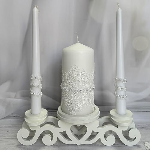 Miniatura 8 de Magik Life Unity - Juego de velas Ceremonia de boda y recepción Pilar de 6 pulgadas y dos velas cónicas de 10 pulgadas Velas de unidad de larga