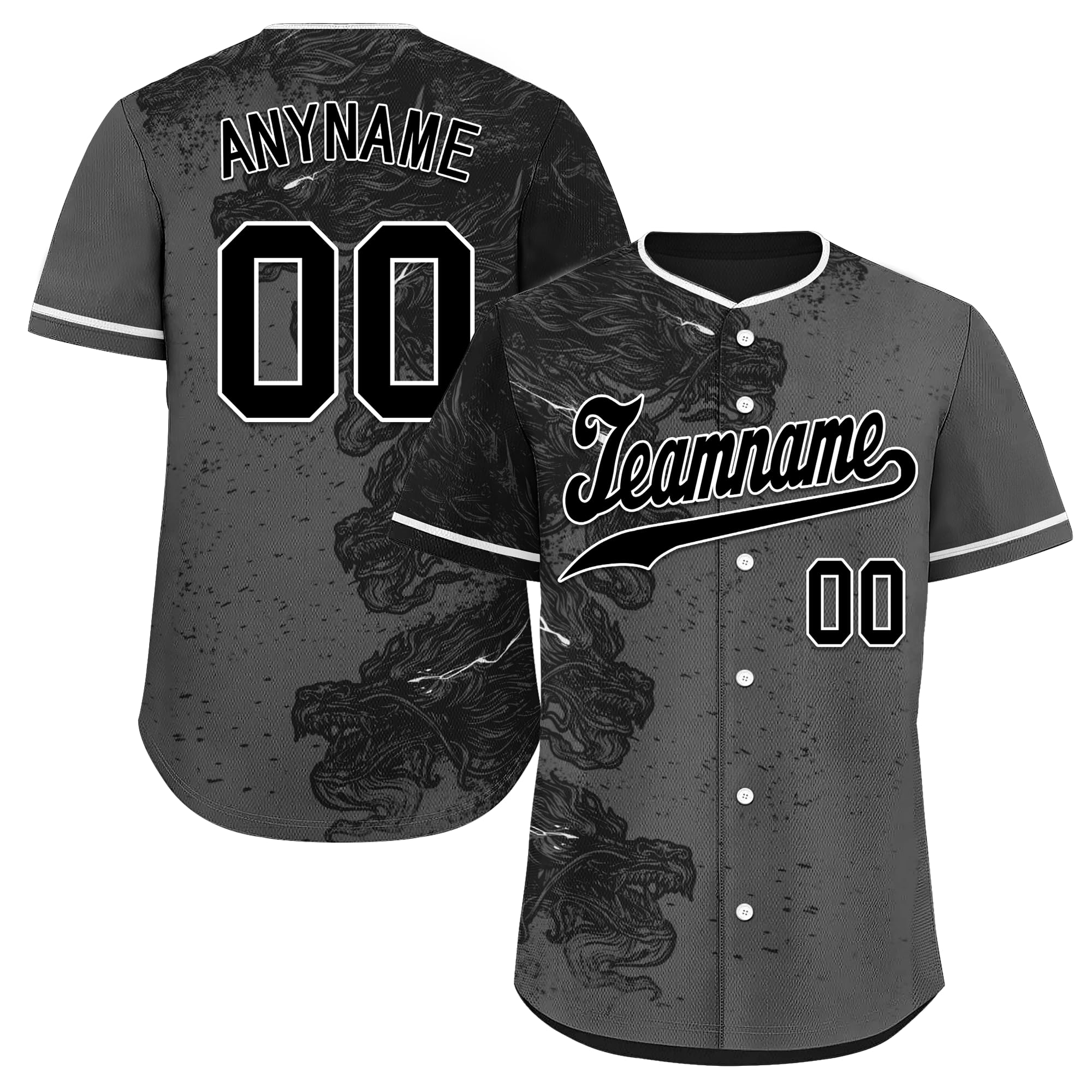 coolcustomize Custom Skull Baseball Jersey for Men Youth Team Gothic Sports Uniform Short Sleeve Softball Shirts with Name/Logo
