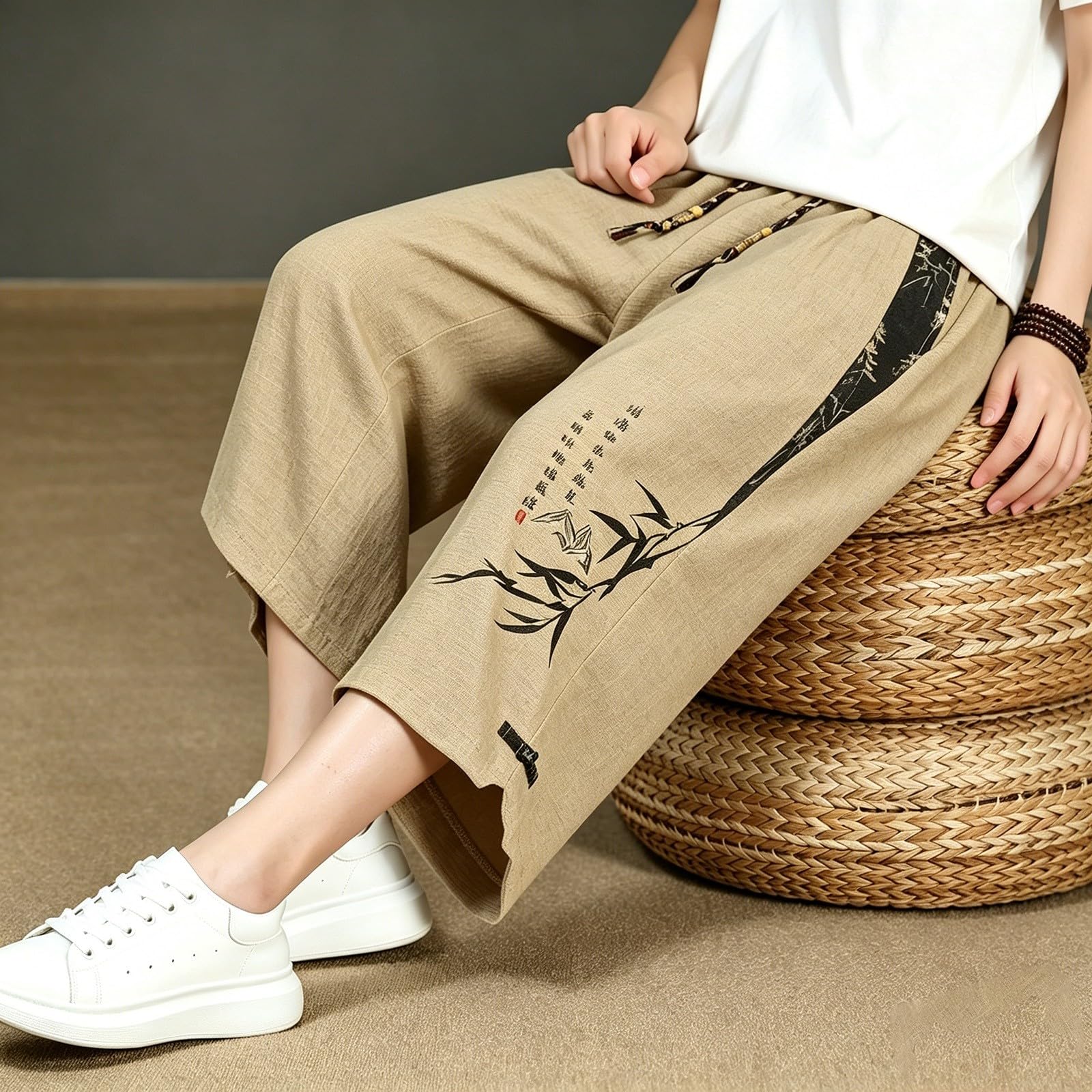 Freizeithose Herren Losse Fit Stretch : 3/4 Hose Japanischen
