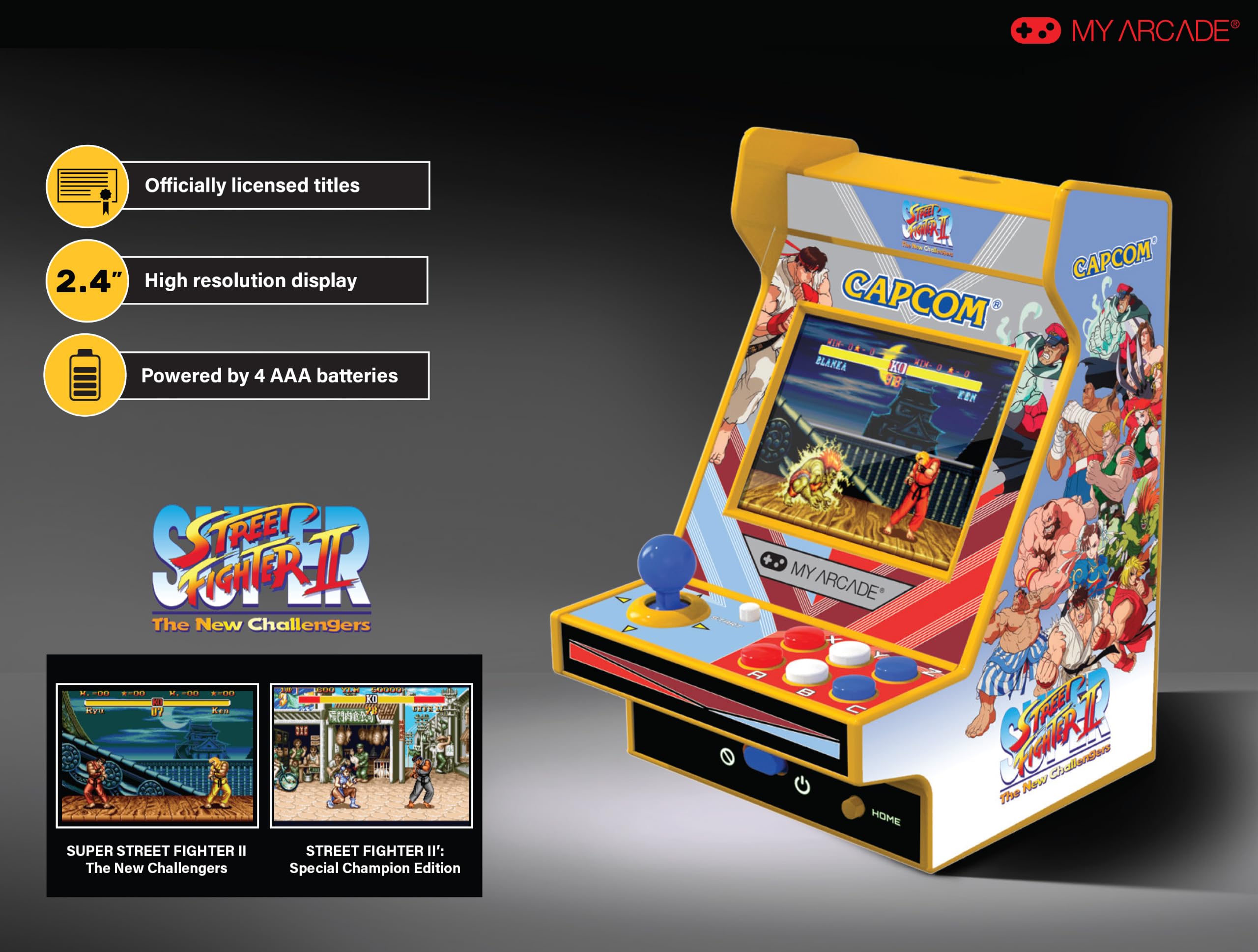 My Arcade Super Street Fighter II Nano Player Portable Retro Arcade (2 GRY W 1)
