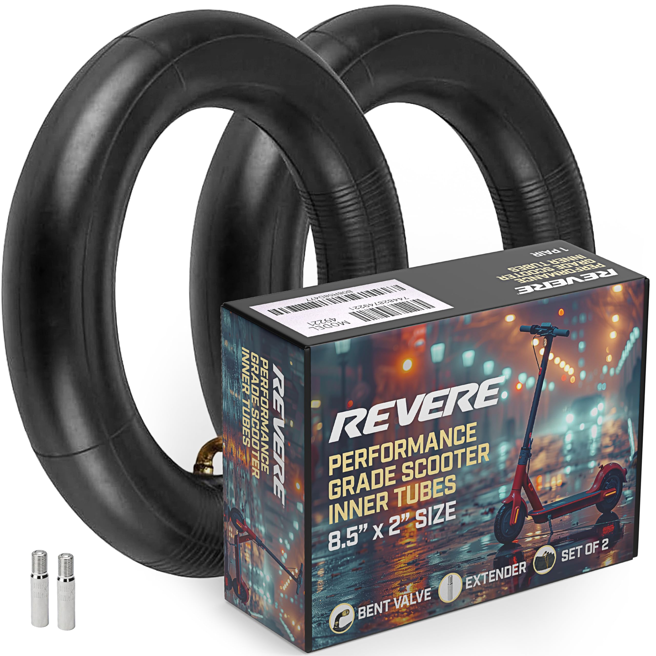 (2 Pack) Heavy-Duty 8.5x2 Replacement Scooter Inner Tubes 8.5