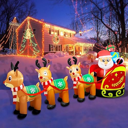 Miniatura 6 de Inflables de Navidad de 11.5 pies, decoración inflable de Navidad, luces LED integradas para exteriores, inflables de Navidad para Navidad,