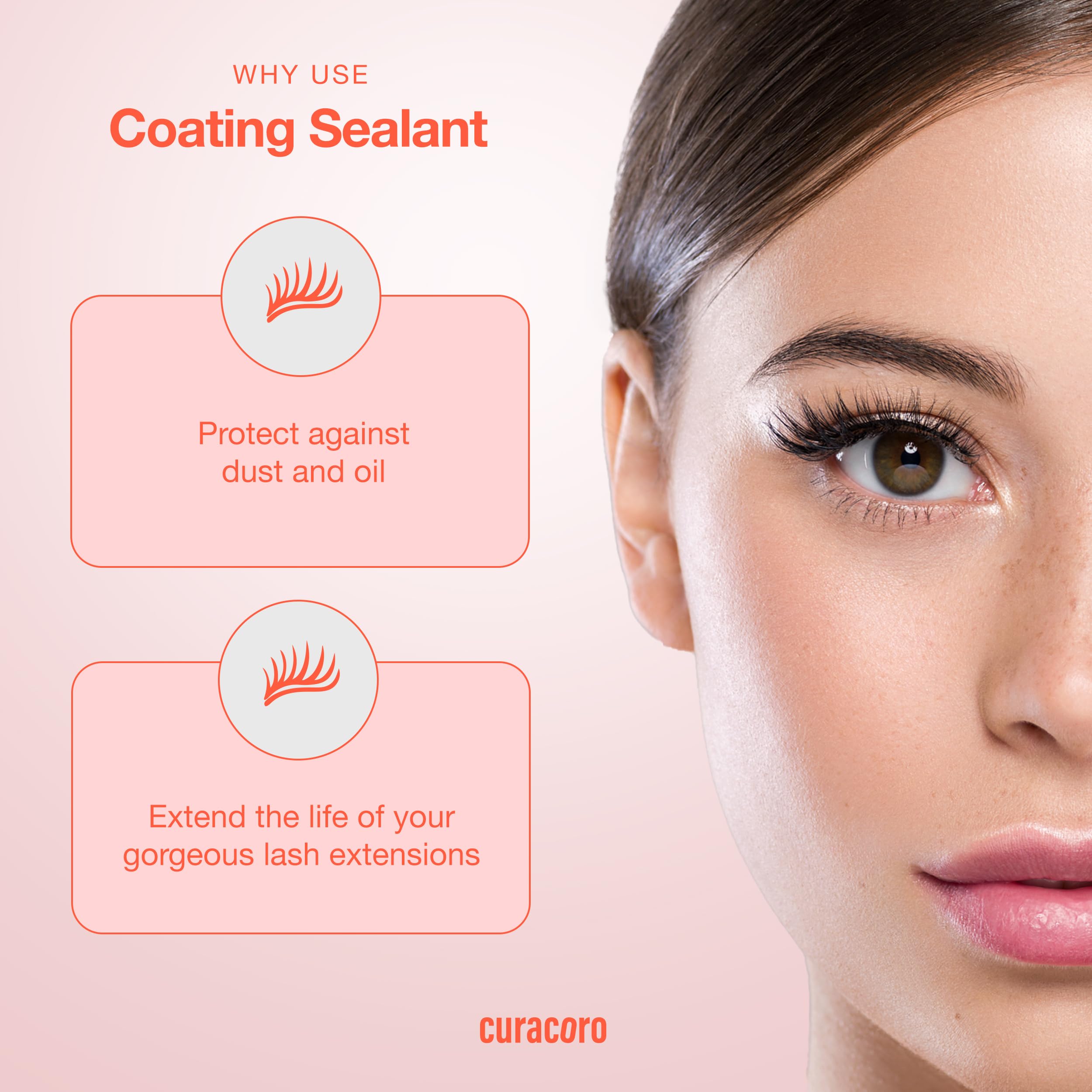 Curacoro 10ml Eyelash Coating Sealant, Professional Topcoat for Long-Lasting Eyelash Extensions - Image 3