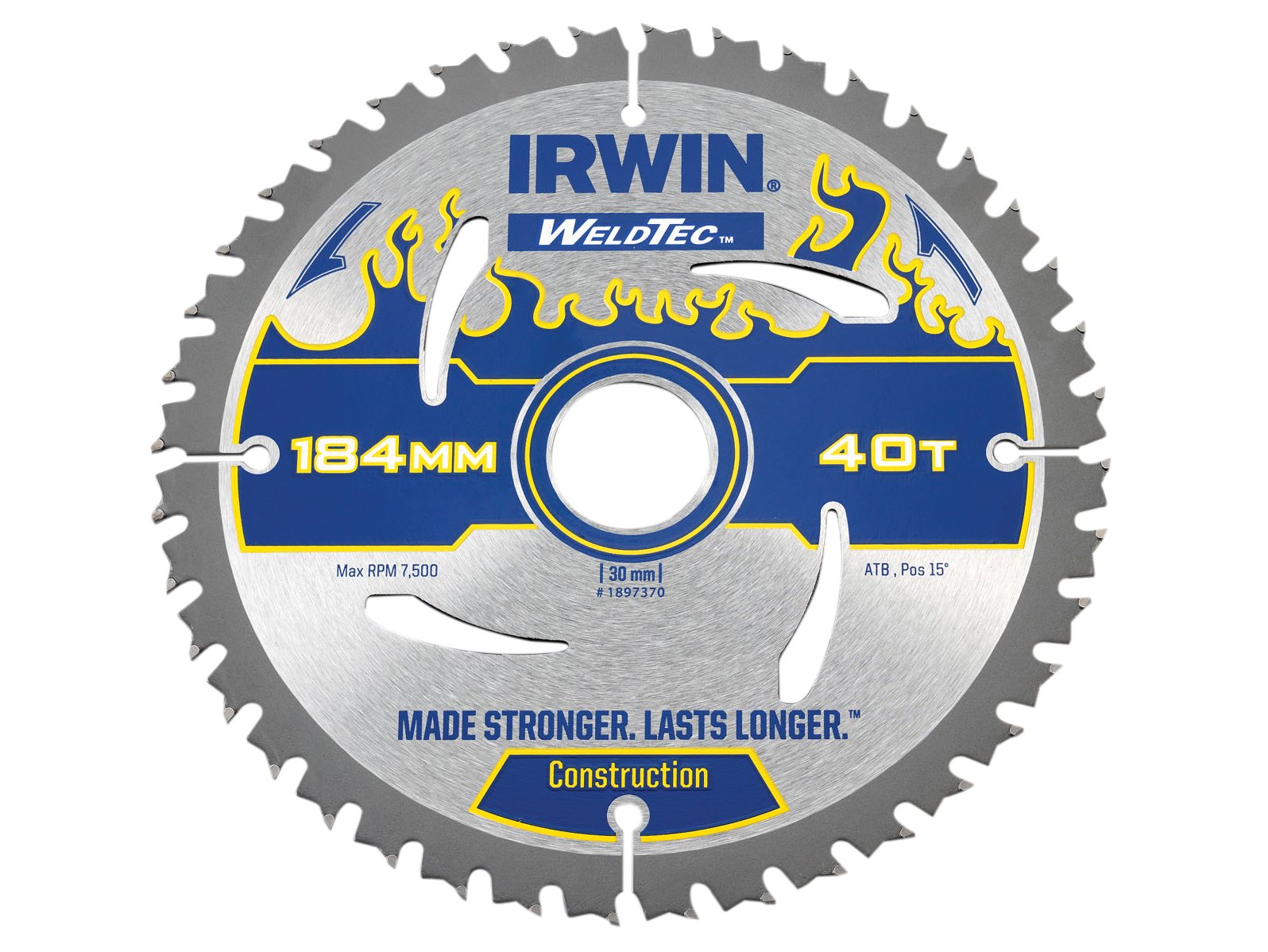 Irwin Tools 1897370 Lame per Seghe Circolari Weldtec, CSB 184mm/40T AR30