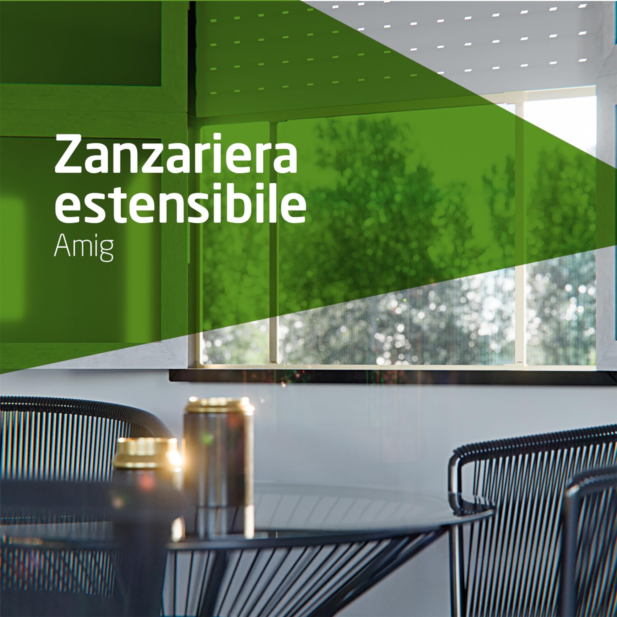 Amig - Zanzariera Estensibile per Finestra - 100 x 70 cm - Telaio in Alluminio Bronzo - Rete in Fibra di Vetro Grigia - Regolabile - Installazione senza attrezzi - Mod. ME01