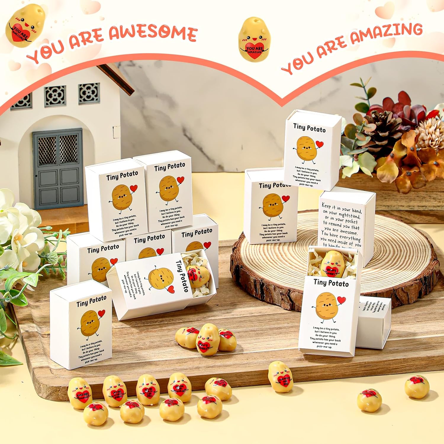 Cinnvoice 60 Set Employee Appreciation Gifts, Resin Decor, Potato Styles image 5