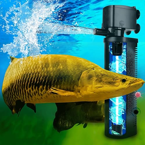 Filtro de acuario UV de 600 GPH para tanque de 75-300 galones, tanque grande de tortugas de peces, máquina de limpieza de agua verde, filtro
