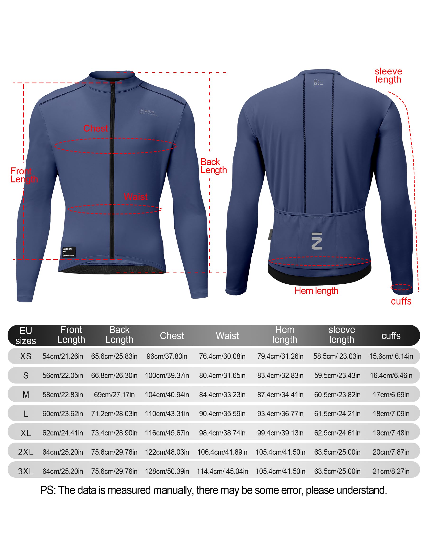 INBIKE Maglia Ciclismo Invernale Uomo Giacca Ciclismo in Pile Giacca Bici da Strada Antivento Termico Silm Fit per MTB Bici Running e Vita Quotidiana