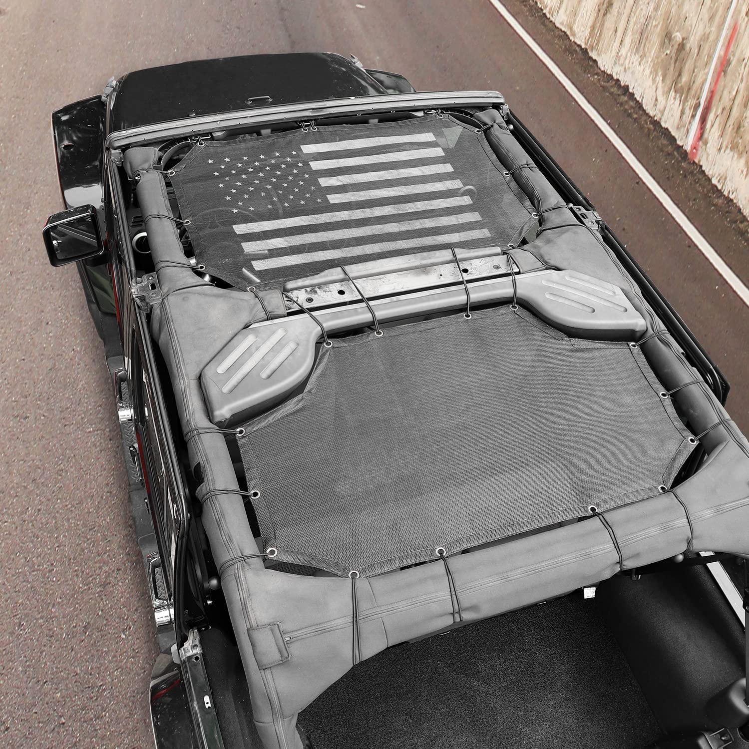 Voodonala Parasol Para Jeep JK De Alla, Parasol De Alla Para El Sol