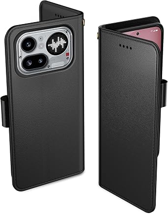 for Nothing Phone 4a Pro Case, PU Leather Flip Cover Wallet Protector with id Holder Card Slots Magnetic Closure Protective Phone Cover for Nothing Phone 4a Pro Wallet Case, Black
