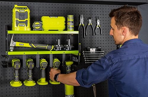 Miniatura 2 de Toolganize Organizador de herramientas eléctricas y soporte de pared de almacenamiento, soporte de taladro de metal resistente y organizador de