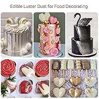 Vista 59 de Polvo de brillo comestible rosa de 0.35 onzas, polvo de grado alimenticio para tartas, polvo de postre insípido para hornear Cherrysea Food 1-dorado