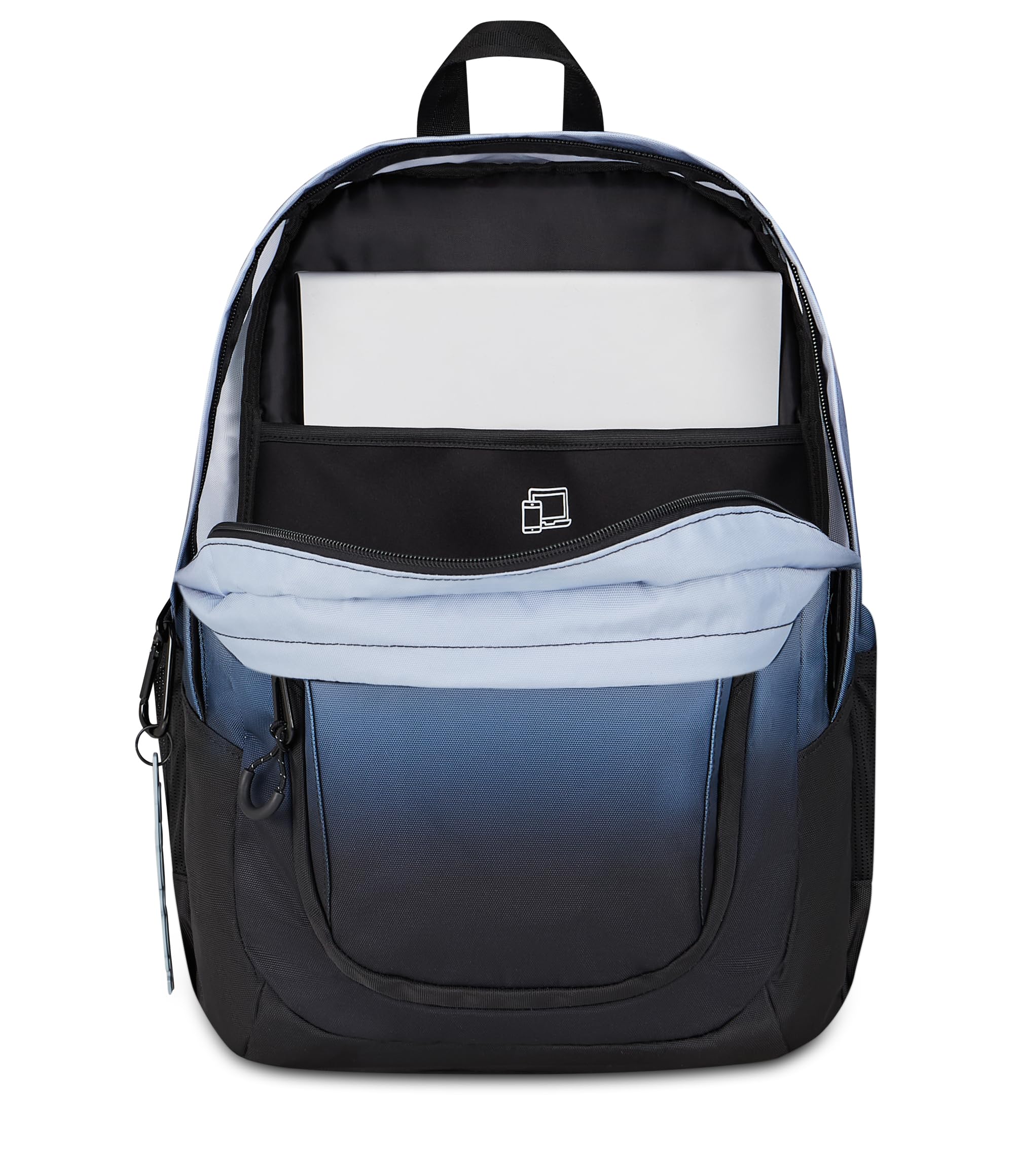 Seven Zaino Scuola SHADE TECH, Doppio Scomparto, Celeste, 29 L, Tasca frontale con zip, Tasca laterale portaborraccia, Scomparto Interno porta pc, Scuola media e superiore, Bambini, Ragazzi