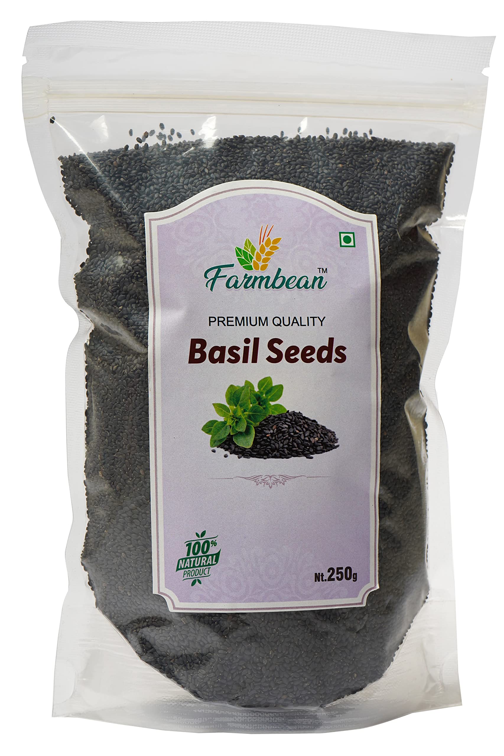 Farmbean Basil Seeds | Sabja | Tukmaria| for Eating - 250 Gms (B09ZYST9SW) Amazon Price History, Amazon Price Tracker