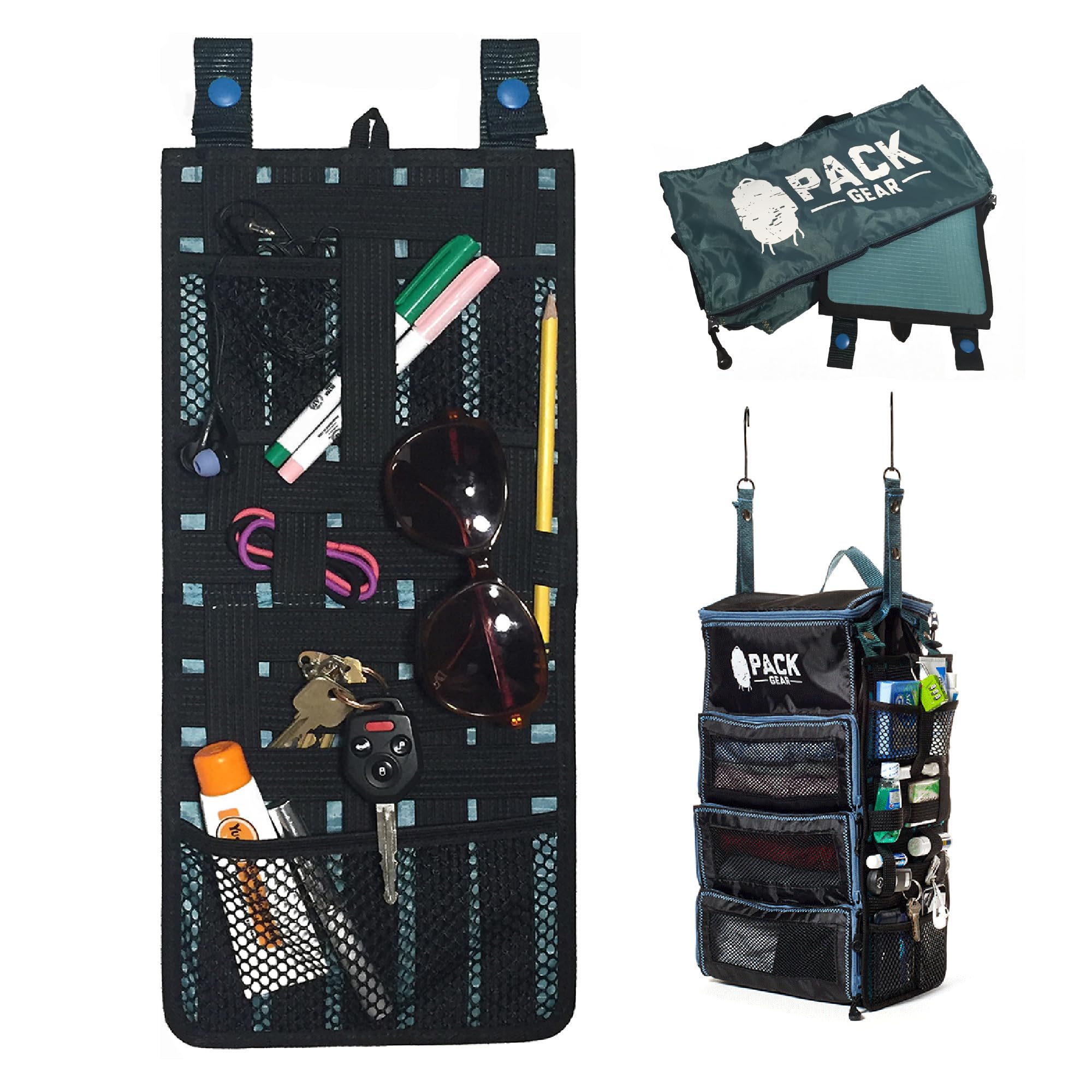 Pack Gear Hanging Mesh Organizer – Durable Elastic Pockets Designed to Keep Your Luggage Tidy, Accessible, and Ready for Every Adventure