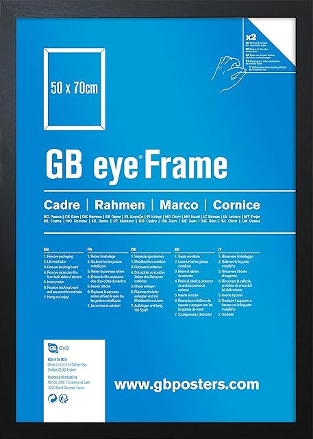 GB Eye Contemporary Wooden Black Picture Frame - 50 x 70cm