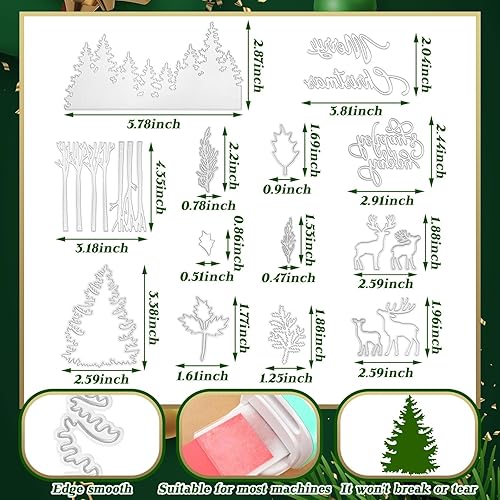 Miniatura 3 de Lasnten Troqueles de Navidad con temática navideña, troqueles de corte de metal para hacer tarjetas, palabras de Feliz Navidad, troquelados, álbumes