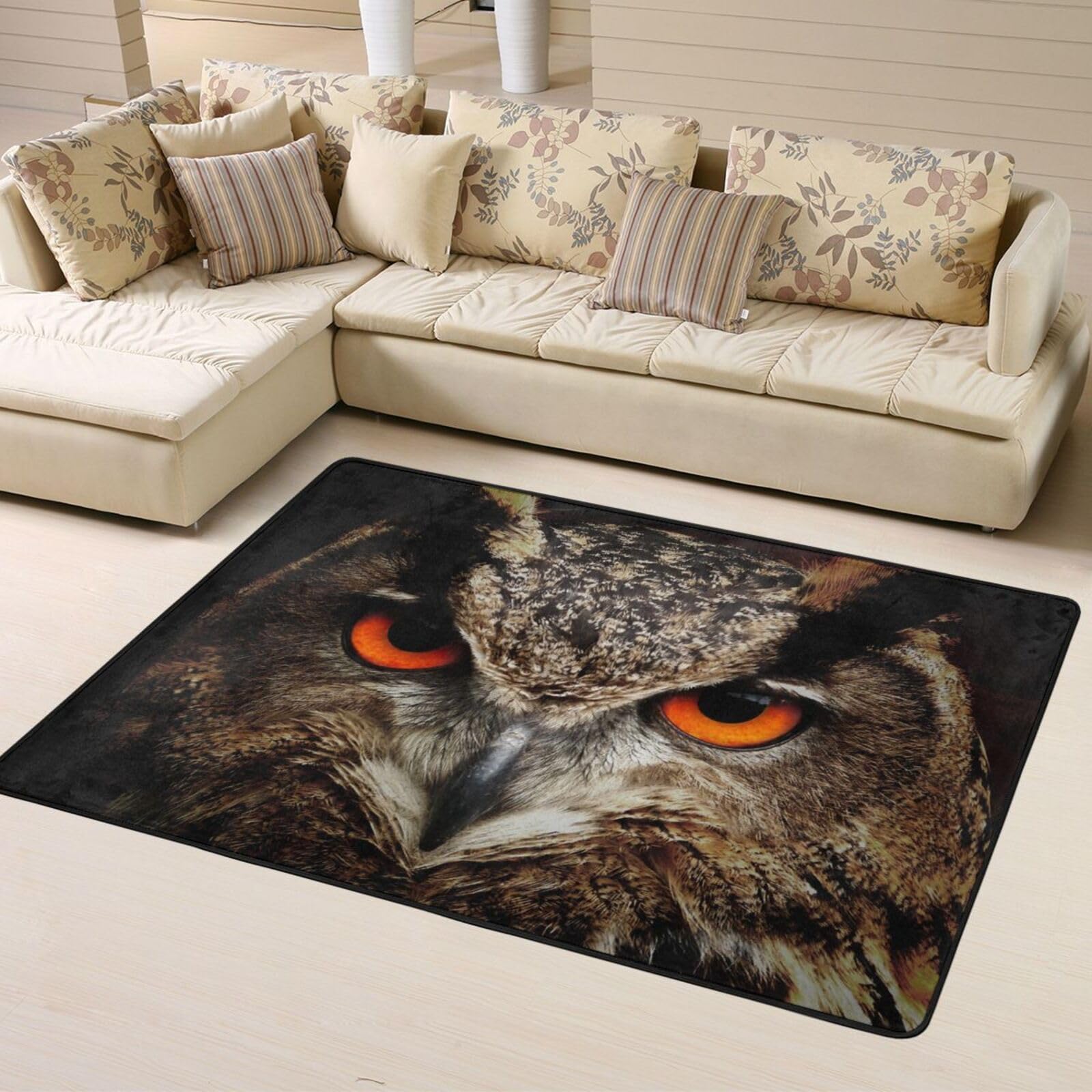 Tapis antidérapant yeux de hibou pour sécuriser et isoler le sol de la chambre