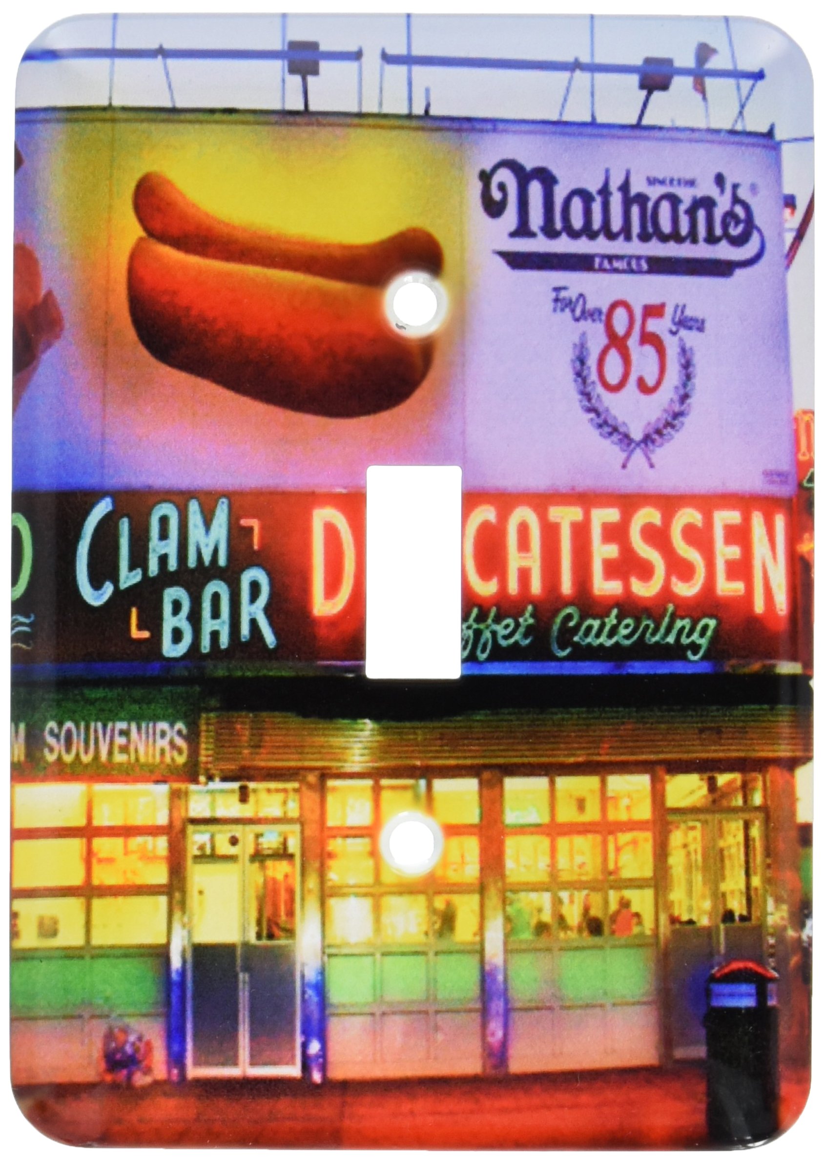 Interrupteur à bascule simple Coney Island Nathans Hot Dog 3dRose LSP_1190_1