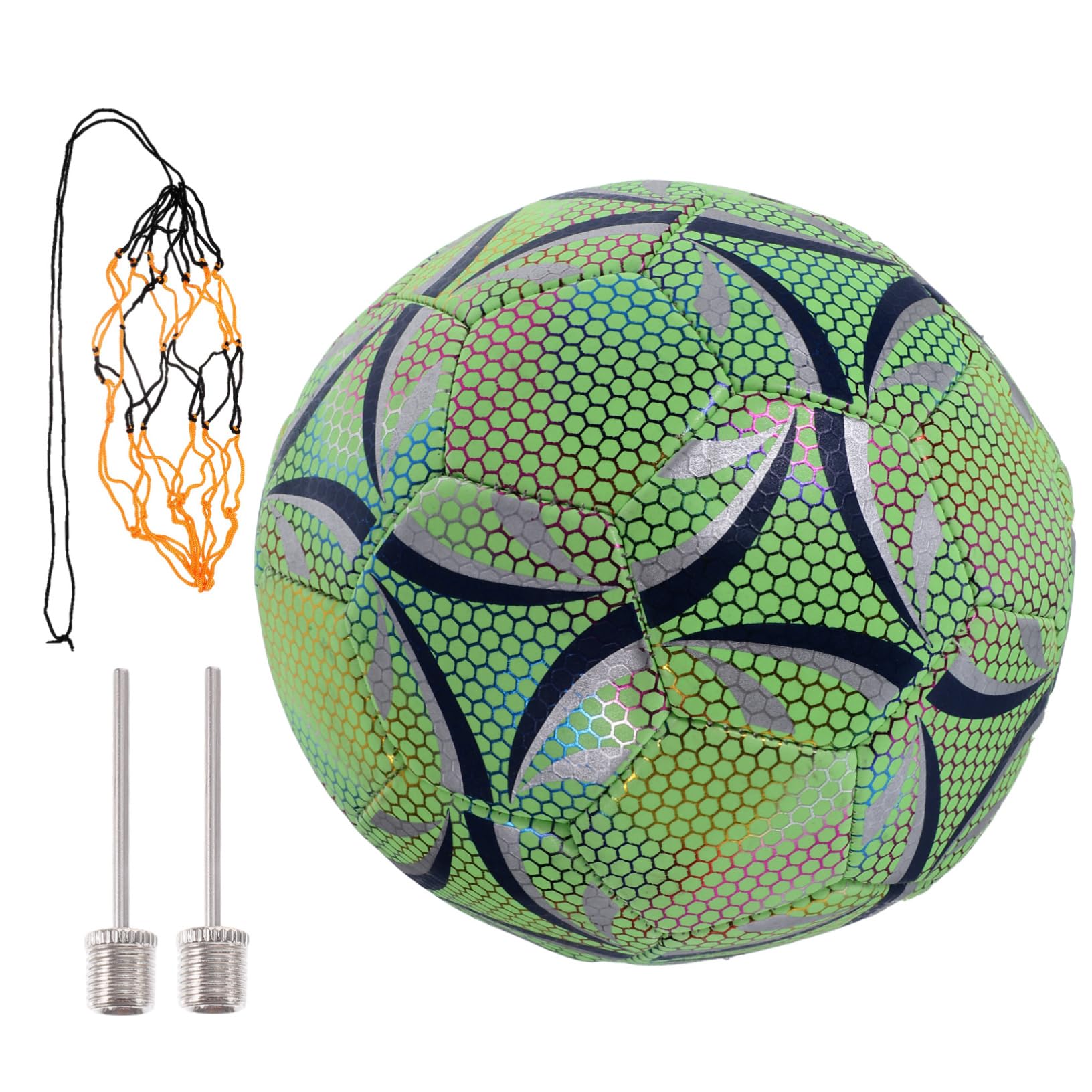 Toddmomy Balón de Fútbol Fluorescente y Reflectante Verde para Entrenamiento, Material PU Resistente, Adecuado para Jugar en Grupo