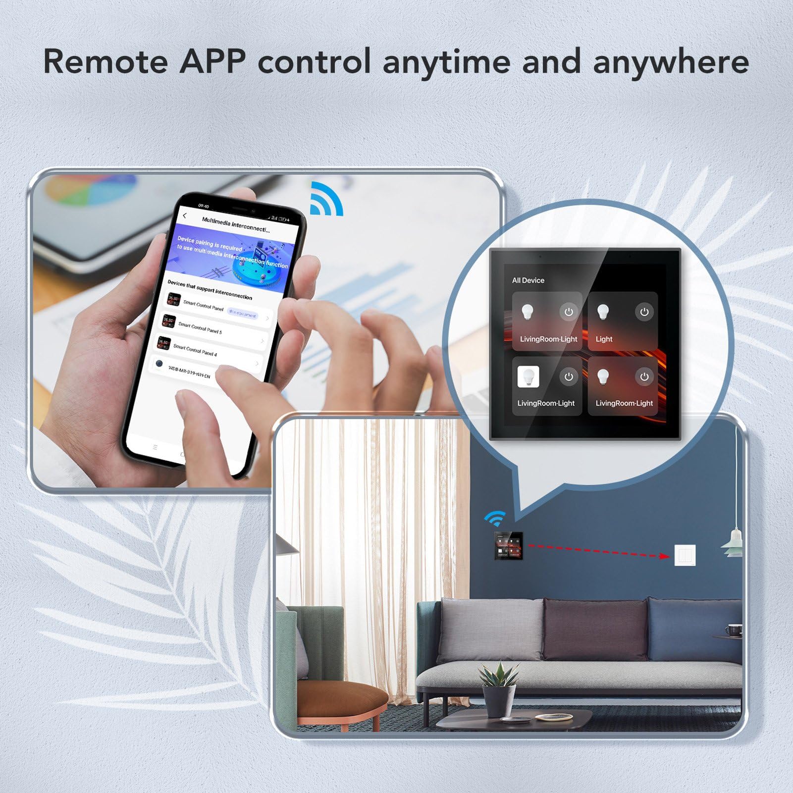 Smart Home Control Panel Touch Screen Voice Inch Smart Scene Wall Switch