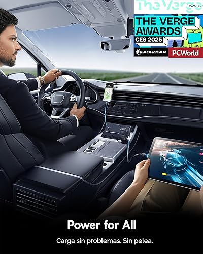 Vista 4 de Baseus Cargador de coche retráctil de 163 W USB C de carga rápida, PrimeTrip VR2 Max 4 en 1, cargador de coche rápido con cable USB C retráctil dual