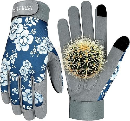 Miniatura 9 de Guantes de jardinería para mujer, de cuero resistente, a prueba de espinas, guantes de trabajo para mujer
