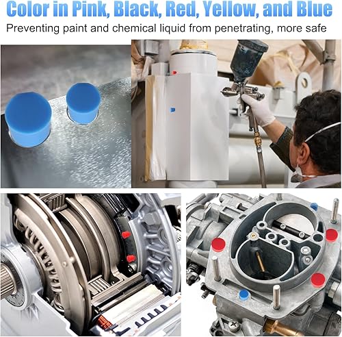 Miniatura 6 de 125 tapones de goma de silicona, tapones cónicos de goma de alta temperatura, 8 tamaños de 1/16 a 5/8 pulgadas para proteger tapones de agujeros,