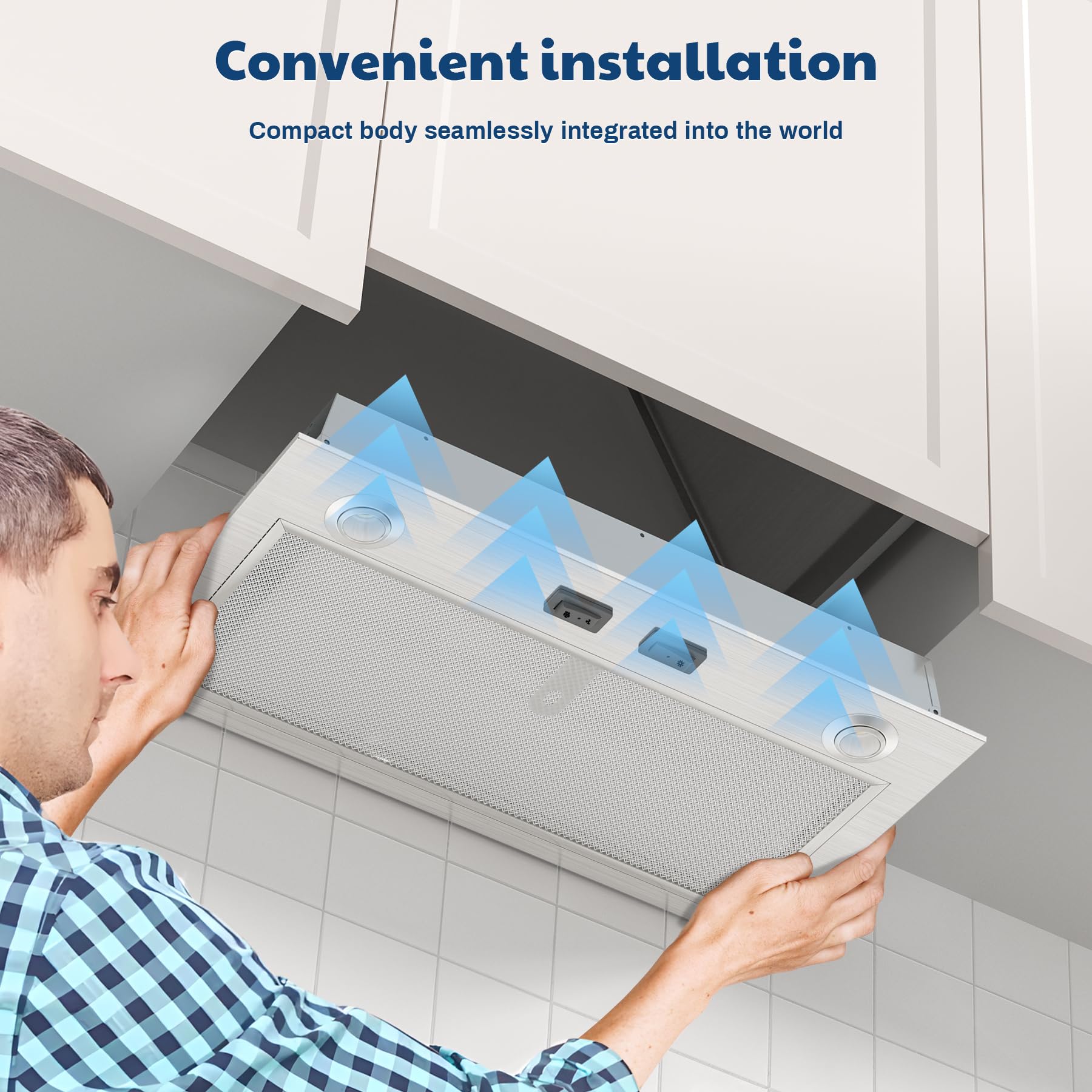 PM300SS Range Hood Insert For Under-Cabinet,21-Inch Built,300 Max Blower CFM,Stainless Steel,Customized Power Supply Package,2-speed Adjustment Exhaust Fan And Spotlight — view 7
