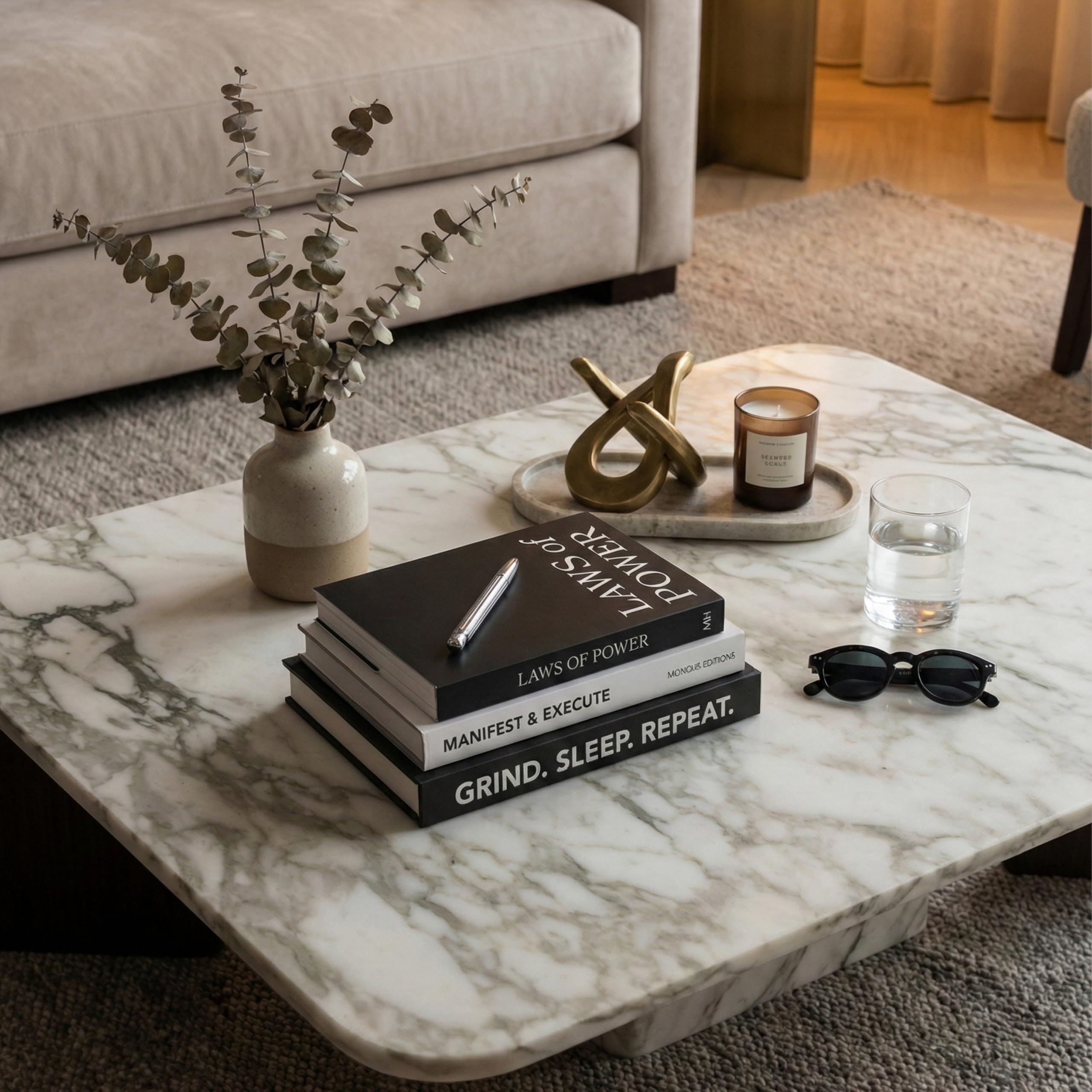 Moncur Home Set di 3 libri decorativi per tavolino da caffè, con copertina rimovibile e pagine bianche vere, per arredamento moderno della casa, stile mensola e interni estetici