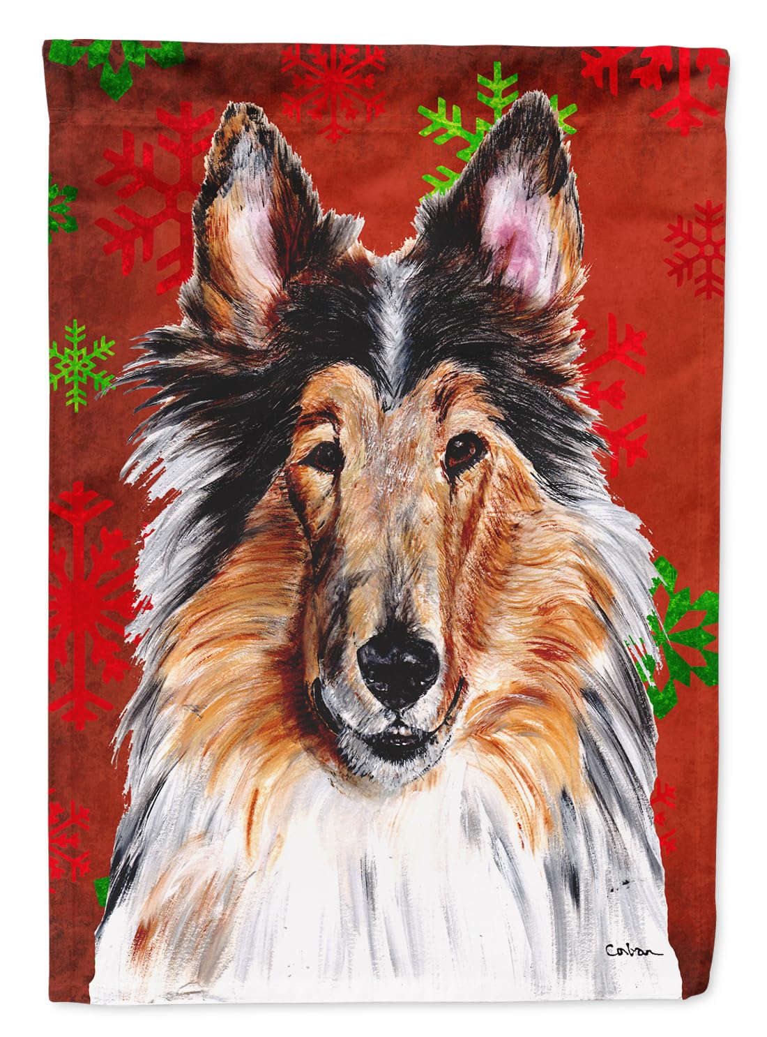 Drapeau Collie Rouge Vacances Caroline's Treasures SC9742GF multicolore