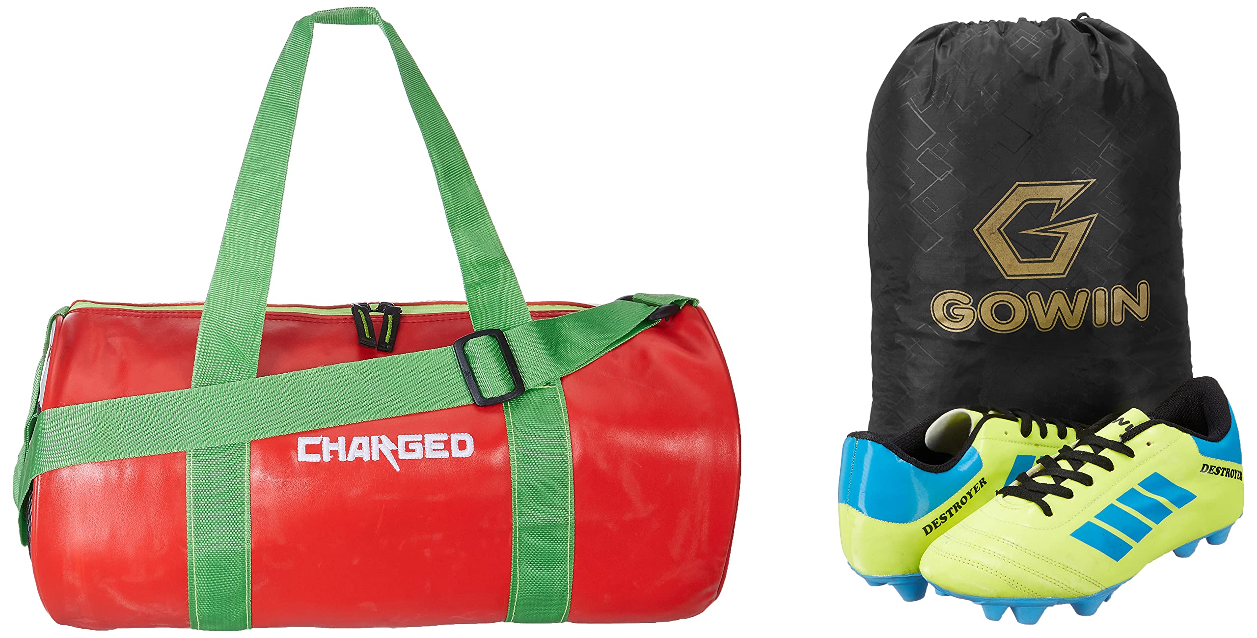 charged Sports Bag Adena Red with Gowin Football Shoe Destroyer Cyan Size-10-picture-47