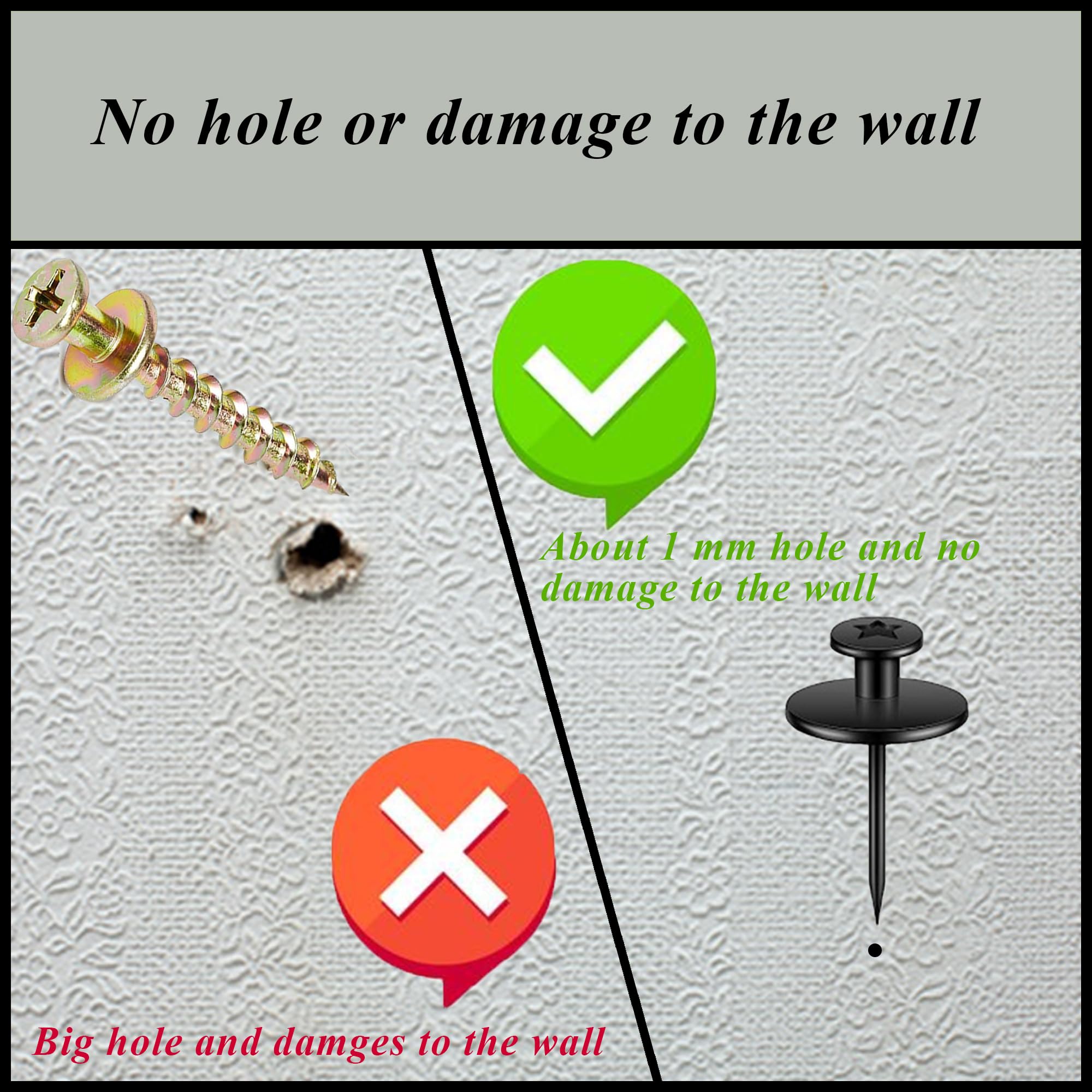 Ganchos Pared Para Fotos 30 PCS Ganchos Chinchetas Para Colgar Imágenes, Clavos De Doble Cabeza Chinchetas Para Colgar En La Pared Cuadros, Ganchos Decorativos Pequeños Para Paneles De Yeso Tablero De Corcho