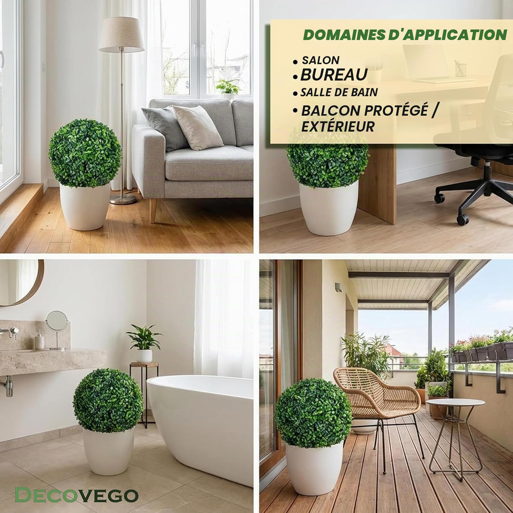 Decovego Buis au Boule Décoratif 35 cm Artificielle Plantes