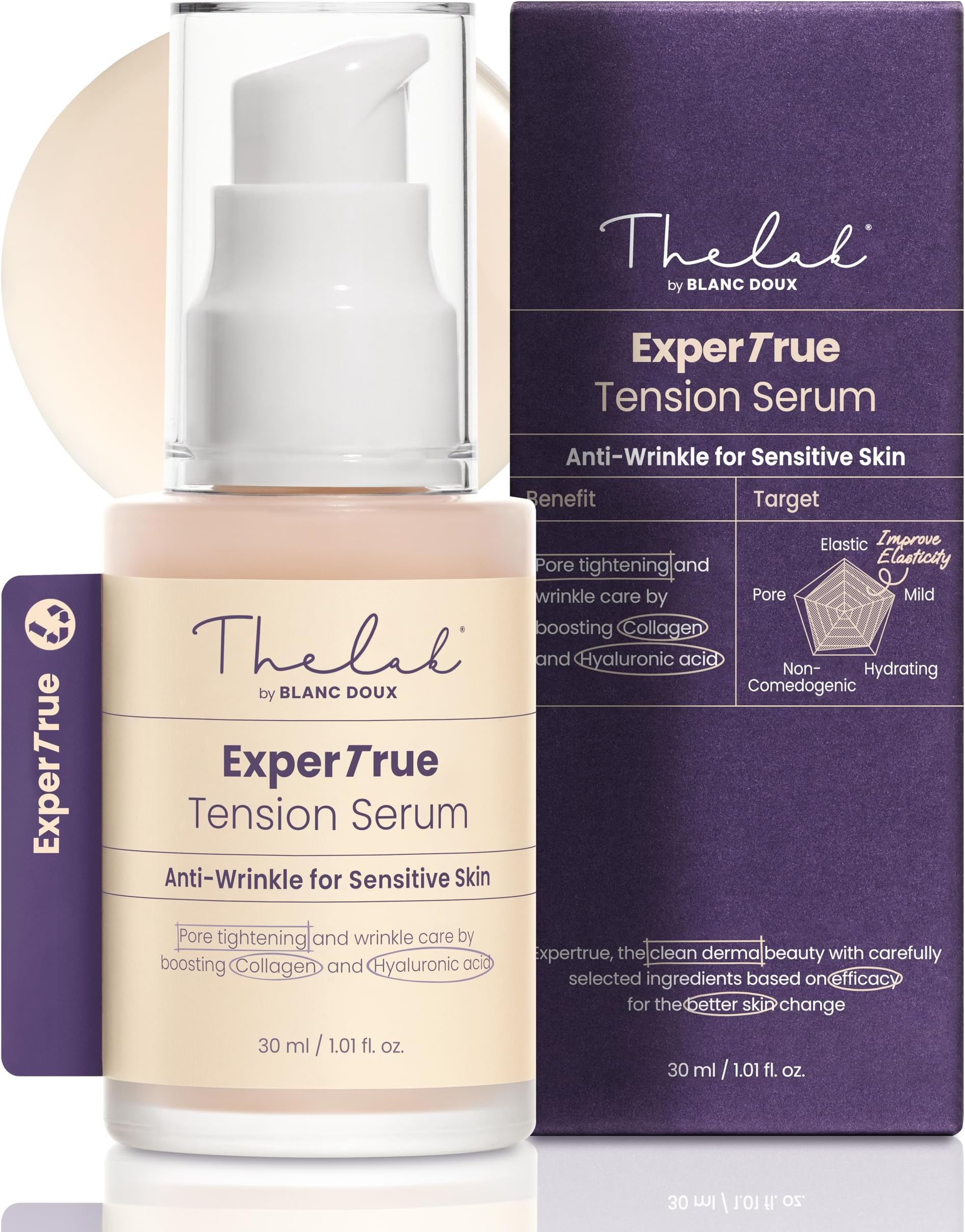THE LAB ExperTrue Tension Anti-Wrinkle Lifting & Firming Facial Serum for Sensitive, Acne-Prone Skin, Anti-Aging Treatment Korean Skincare by BLANC DOUX