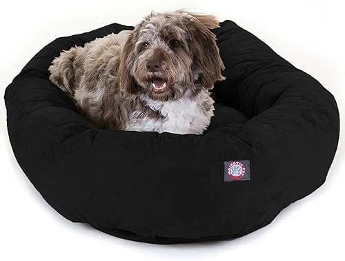 Miniatura 45 de Majetic Pet Products - Cama en forma de bagel para perro, de gamuza color gris, 40 pulgadas, con reposacabeza