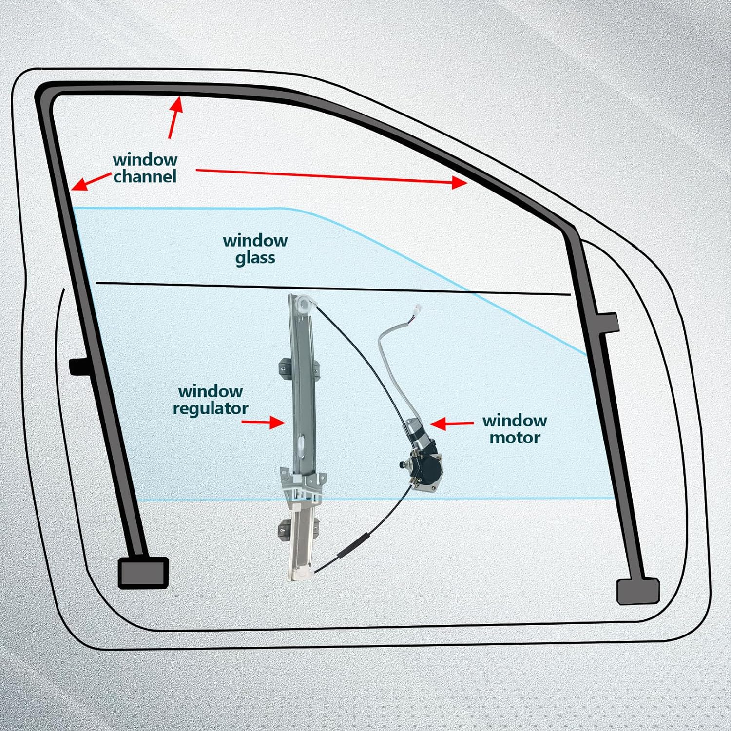 FINDAUTO Power Window Regulator Front Right Passenger Side with Motor fits for 1999-2005 for Suzuki Grand Vitara 2002-2006 for Suzuki XL-7 30021419, 8340165D10 741-975