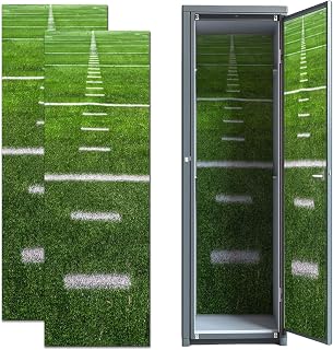 2 Pcs School Locker Magnetic Wallpaper Football Field 12" x 36" Wall Magnetic Sticker Removable Locker Accessories Decor for School University