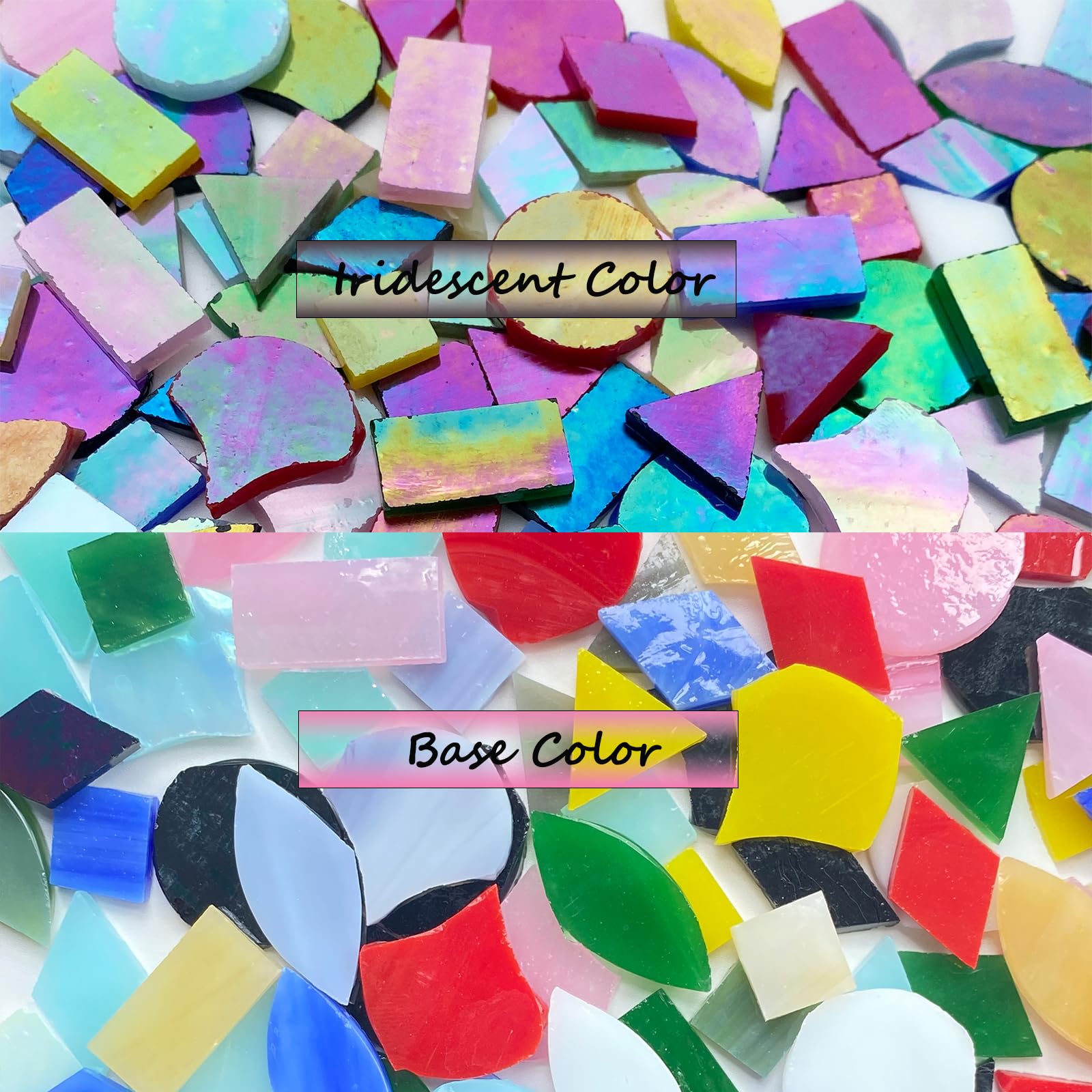 Mosaikfliesen Zum Basteln – 800 G, 30 Farben, Glas, Glänzend, Für DIY-Projekte