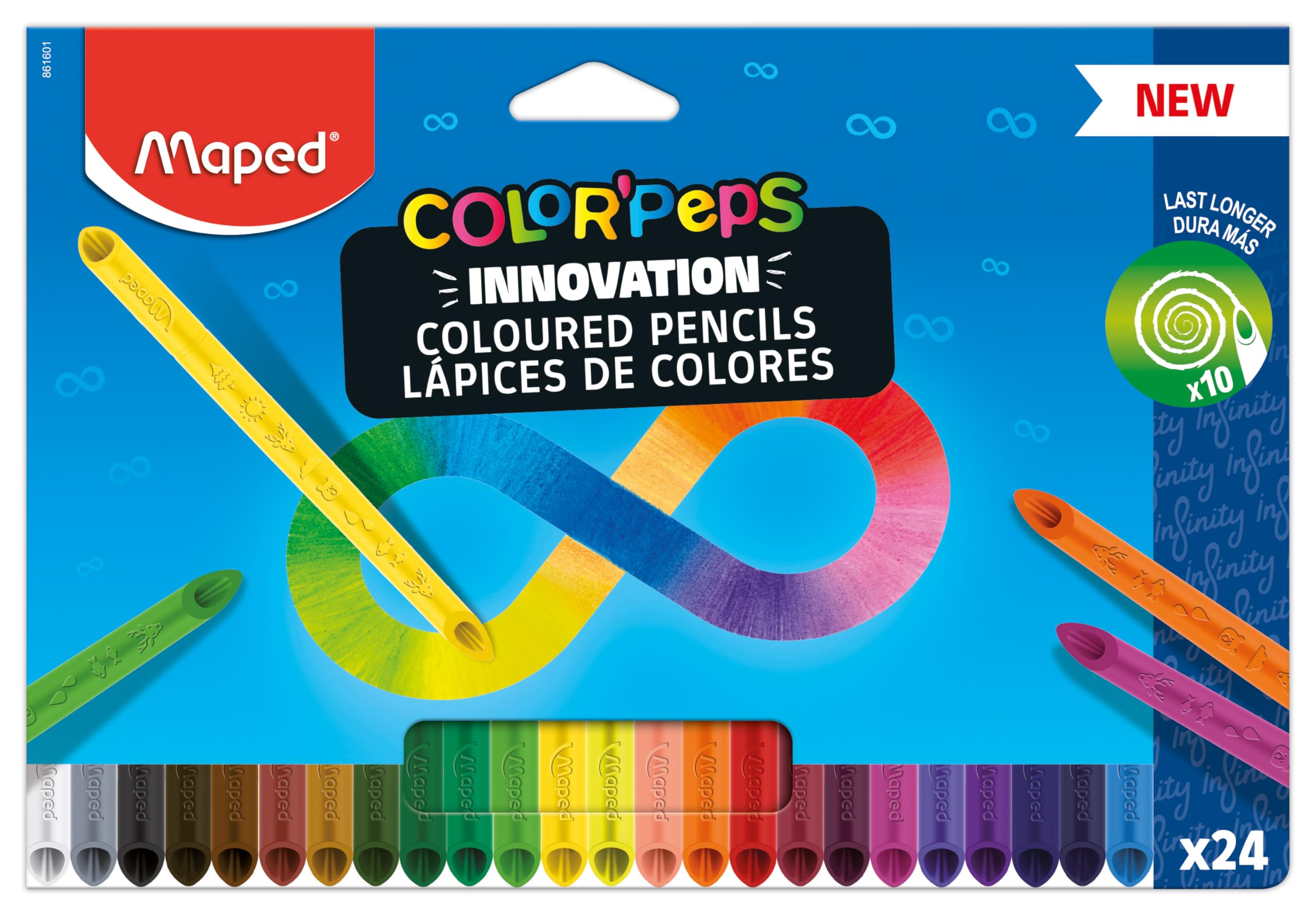 Lápices de Colores Maped Peps Infinity: Set de 24 Colores Vivos