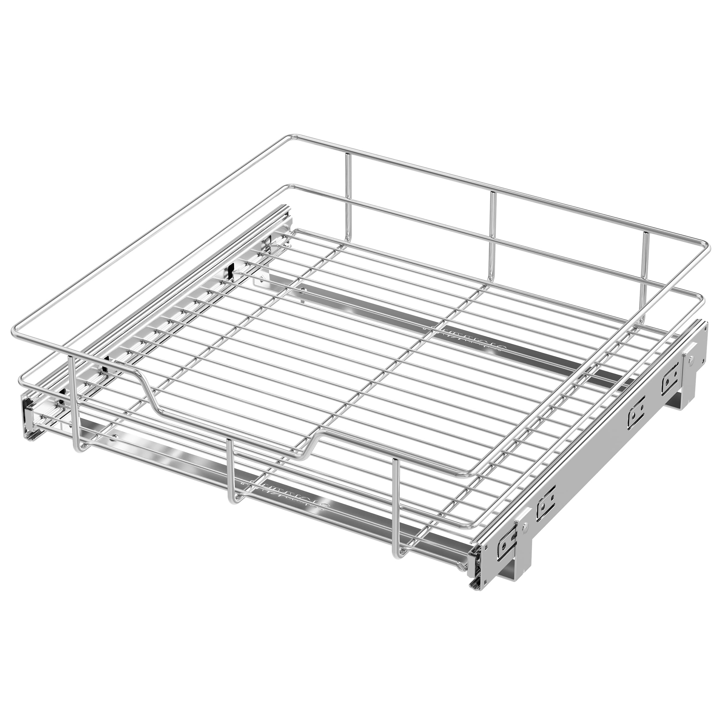 Ausziehbarer Schrank-Organizer, 43,2 x 43,2 cm (B x T), ausziehbare Schubladen für Küchen-Organizer und Aufbewahrung, ausziehbare Schubladen für Schränke, robust, Schrankregale, verchromt,