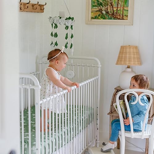 Miniatura 7 de Sábanas de cuna neutrales Sábanas ajustables para cuna de bebé para niña y niño Paquete de 2 colchones estándar y niños pequeños (jardín de